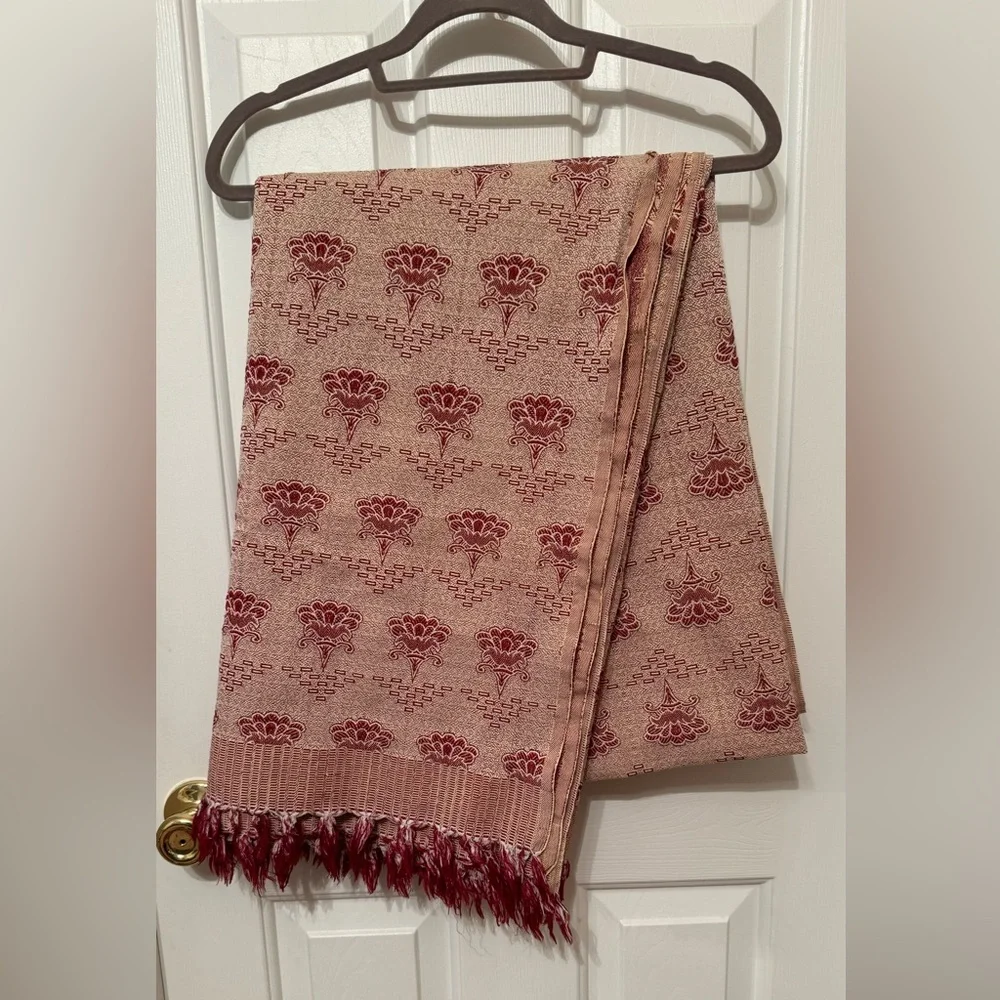 51” x84” Burgundy/ Red /,White Throw, Custom Blanket
